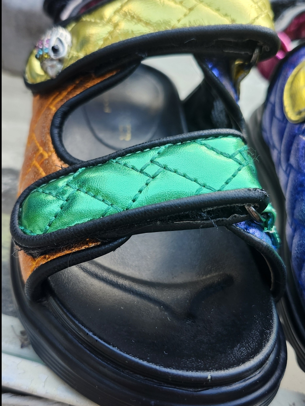 Kurt Geiger Quilted Multi-Color Strappy Sandal